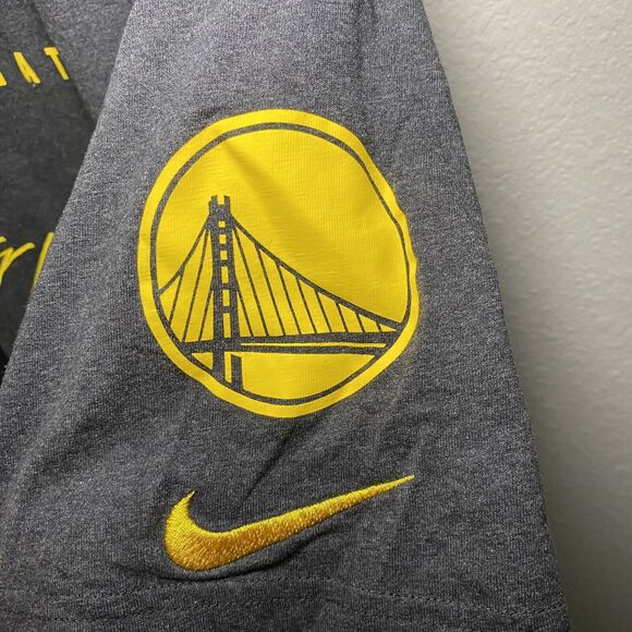Men’s Nike NBA Golden State Warriors 100% Cotton T-Shirt Embroidered Gray - Picture 2 of 7
